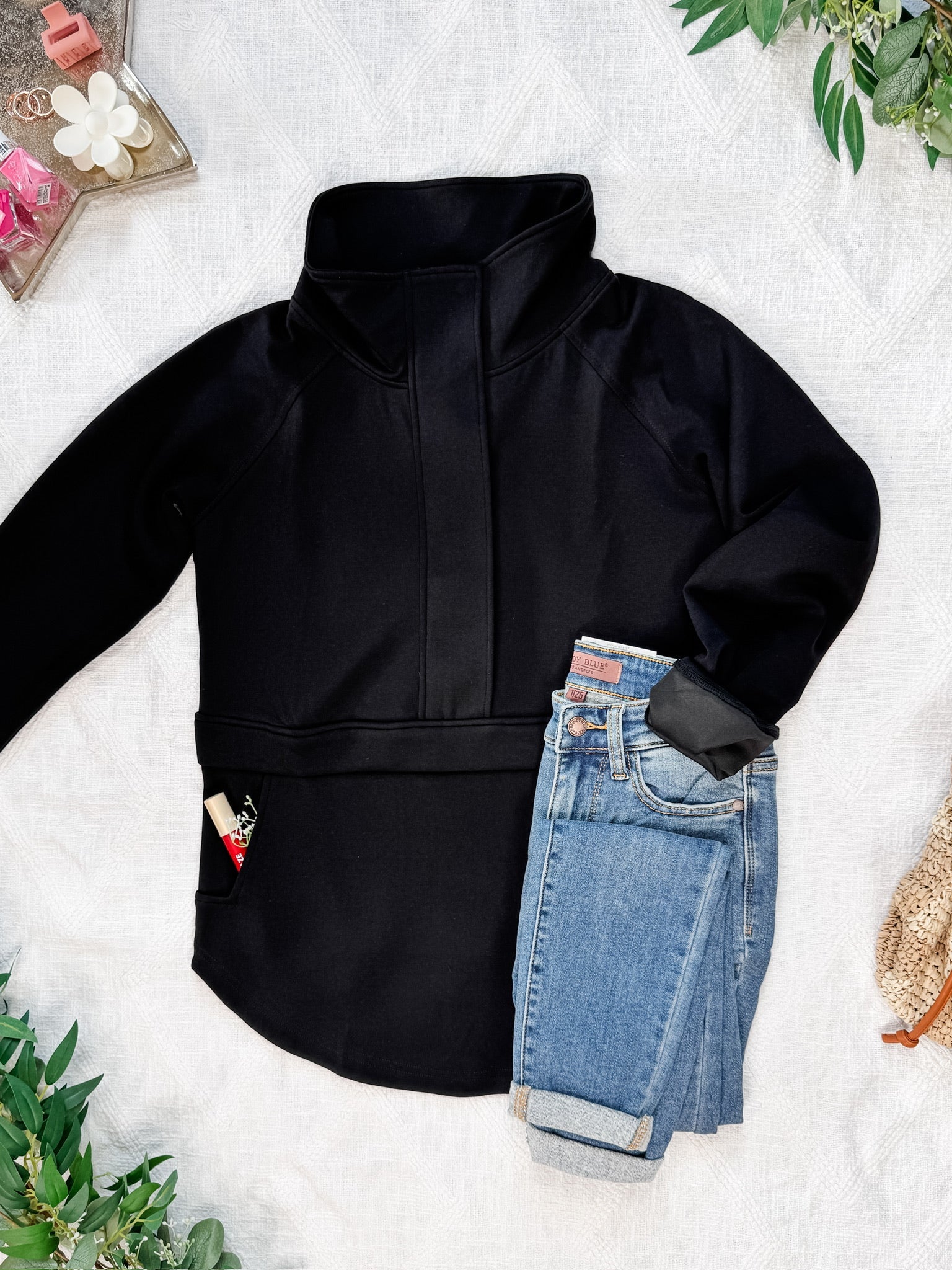 Mia Scuba Halfzip - Black